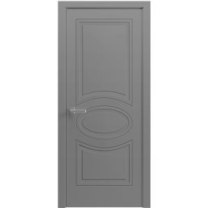 Interior Solid French Door 18" x 80" inches / Mela 7001 Painted Grey / Single Regular Panel Frame Handle / Bathroom Bedroom Modern Doors