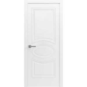 Solid French Door / Mela 7001 Matte White / Single Regular Panel Frame Handle / Bathroom Bedroom Modern Doors -18" x 80"