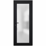 Front Exterior Prehung FiberGlass Door Frosted Glass / Manux 8102 Matte Black / Office Commercial and Residential Doors Entrance Patio Garage