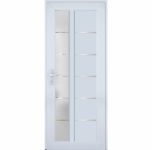 Front Exterior Prehung FiberGlass Door Frosted Glass / Manux 8088 White Silk / Office Commercial and Residential Doors Entrance Patio Garage