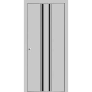 Sliding Closet Bi-fold Doors | Planum 0011 Matte Grey | Sturdy Tracks Moldings Trims Hardware Set | Wood Solid Bedroom Wardrobe Doors 