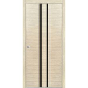 Sliding Closet Bi-fold Doors | Planum 0011 Natural Veneer | Sturdy Tracks Moldings Trims Hardware Set | Wood Solid Bedroom Wardrobe Doors 
