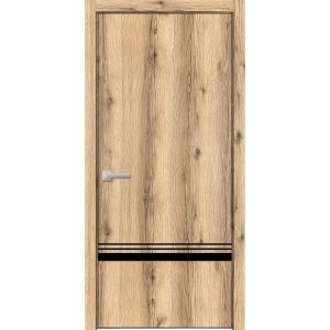 Modern Wood Interior Door with Hardware | Planum 0012 Oak | Single Panel Frame Trims | Bathroom Bedroom Sturdy Doors