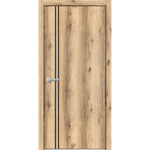 Modern Wood Interior Door with Hardware | Planum 0016 Oak | Single Panel Frame Trims | Bathroom Bedroom Sturdy Doors