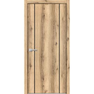 Modern Wood Interior Door with Hardware | Planum 0017 Oak | Single Panel Frame Trims | Bathroom Bedroom Sturdy Doors-18" x 80"