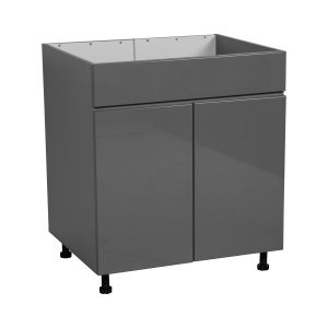 30" Sink Base Cabinets-High Double Door-with Grey Gloss door