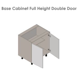 30" Base Cabinet High Double Door Grey