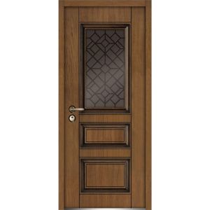 Front Exterior Prehung Steel Door / Ballucio 1720 Natural Oak / Panel Single Classic Painted White
