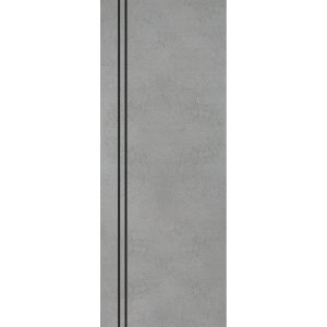 Slab Barn Door Panel | Planum 0016 Concrete and Aluminum Strips | Sturdy Finished Flush Modern Doors | Pocket Closet Sliding