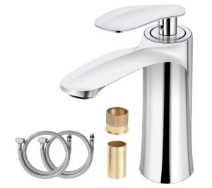 Stainless Steel Bathroom Faucet, Single Handle Bathroom Faucet for Sink 1 Hole, Lavatory Vanity Tap