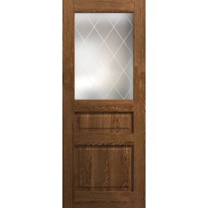 Slab Door Panel 18 x 80 inches | Ego 5011 Cognac Oak Veneer | Wood Veneer Doors | Pocket Closet Sliding Barn