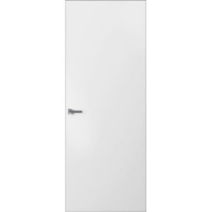 Modern Solid Hidden Door with Handle | Planum 0010 Primed with Black Hidden Frame 28" x 84" Right-hand Inswing Black Frame | Hinges Lock Handle | Modern Wardrobe Wood Solid Doors