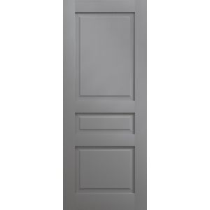 Slab Door Panel 18 x 80 inches | Ego 5012 Painted Grey Oak | Wood Veneer Doors | Pocket Closet Sliding Barn
