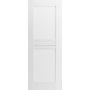 Slab Door Panel 18 x 80 inches / Mela 7444 White Silk / Modern Finished Doors / Pocket Closet Sliding Barn