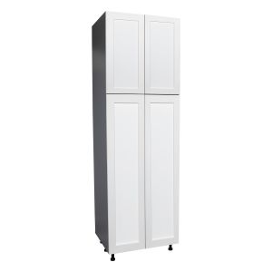 24" x 84" Utility Cabinet-Four Door-with Shaker White Matte door