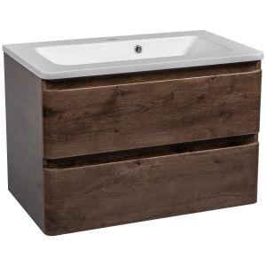 Modern Wall-Mounted Bathroom Vanity with Washbasin | Comfort Rosewood Collection | Non-Toxic Fire-Resistant MDF-24"