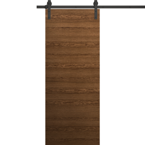 Modern Barn Door 18 x 80 inches | Ego 5000 Cognac Oak | 6.6FT Rail Track Heavy Hardware Set | Solid Panel Interior Doors