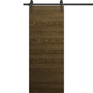 Modern Barn Door 18 x 80 inches | Ego 5000 Marble Oak | 6.6FT Rail Track Heavy Hardware Set | Solid Panel Interior Doors