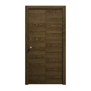 Sliding Closet Bi-fold Doors 36 x 80 inches | Ego 5000 Marble Oak | Sturdy Tracks Moldings Trims Hardware Set | Wood Solid Bedroom Wardrobe Doors