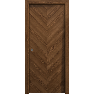 Sliding Pocket Door 18 x 84 inches | Ego 5005 Cognac Oak | Kit Rail Hardware | Solid Wood Interior Bedroom Modern Doors