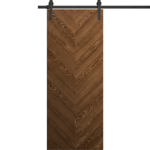 Modern Barn Door 18 x 80 inches | Ego 5005 Cognac Oak | 6.6FT Rail Track Heavy Hardware Set | Solid Panel Interior Doors