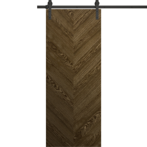 Modern Barn Door 18 x 80 inches | Ego 5005 Marble Oak | 6.6FT Rail Track Heavy Hardware Set | Solid Panel Interior Doors