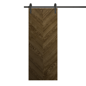 Modern Barn Door 18 x 80 inches | Ego 5005 Marble Oak | 6.6FT Rail Track Heavy Hardware Set | Solid Panel Interior Doors