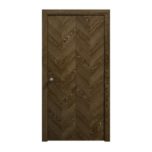 Sliding Closet Bi-fold Doors 36 x 80 inches | Ego 5005 Marble Oak | Sturdy Tracks Moldings Trims Hardware Set | Wood Solid Bedroom Wardrobe Doors