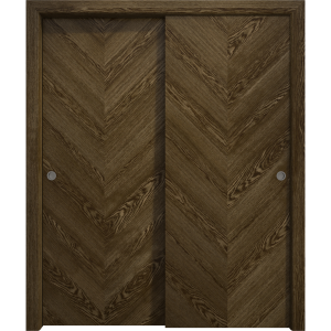 Sliding Closet Bypass Doors 36 x 80 inches | Ego 5005 Marble Oak | Rails Hardware Set | Wood Solid Bedroom Wardrobe Doors