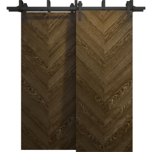 Sliding Closet Barn Bypass Doors 36 x 80 inches | Ego 5005 Marble Oak | Modern 6.6ft Rails Hardware Set | Wood Solid Bedroom Wardrobe Doors