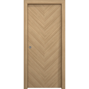 Sliding Pocket Door 18 x 84 inches | Ego 5005 Natural Oak | Kit Rail Hardware | Solid Wood Interior Bedroom Modern Doors