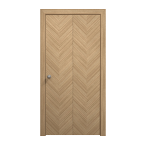 Sliding Closet Bi-fold Doors 36 x 80 inches | Ego 5005 Natural Oak | Sturdy Tracks Moldings Trims Hardware Set | Wood Solid Bedroom Wardrobe Doors