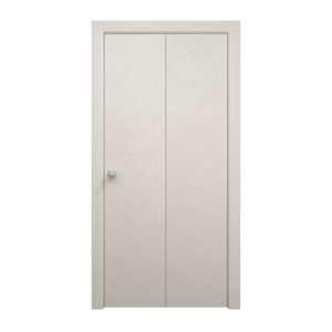 Sliding Closet Bi-fold Doors 36 x 80 inches | Ego 5005 Painted White Oak | Sturdy Tracks Moldings Trims Hardware Set | Wood Solid Bedroom Wardrobe Doors
