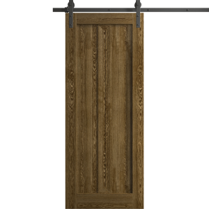 Modern Barn Door 18 x 80 inches | Ego 5006 Marble Oak | 6.6FT Rail Track Heavy Hardware Set | Solid Panel Interior Doors