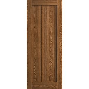 Slab Door Panel 18 x 80 inches | Ego 5006 Cognac Oak | Wood Veneer Doors | Pocket Closet Sliding Barn