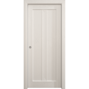 Sliding Pocket Door 18 x 84 inches | Ego 5006 Painted White Oak | Kit Rail Hardware | Solid Wood Interior Bedroom Modern Doors