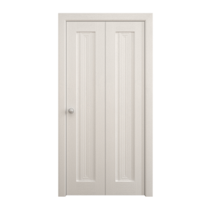 Sliding Closet Bi-fold Doors 36 x 80 inches | Ego 5006 Painted White Oak | Sturdy Tracks Moldings Trims Hardware Set | Wood Solid Bedroom Wardrobe Doors