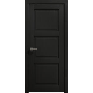 Interior Solid French Door 18 x 80 inches | Ego 5010 Painted Black Oak | Single Regular Panel Frame Handle | Bathroom Bedroom Modern Doors