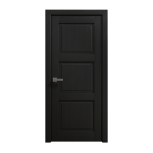 Interior Solid French Door 18 x 80 inches | Ego 5010 Painted Black Oak | Single Regular Panel Frame Handle | Bathroom Bedroom Modern Doors