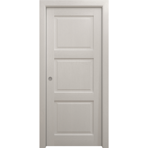 Sliding Pocket Door 18 x 84 inches | Ego 5010 Painted White Oak | Kit Rail Hardware | Solid Wood Interior Bedroom Modern Doors