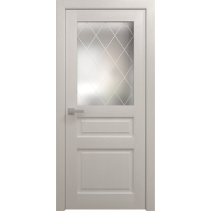 Interior Solid French Door 18 x 80 inches | Ego 5011 Painted White Oak | Single Regular Panel Frame Handle | Bathroom Bedroom Modern Doors