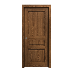 Sliding Pocket Door 18 x 84 inches | Ego 5012 Cognac Oak | Kit Rail Hardware | Solid Wood Interior Bedroom Modern Doors