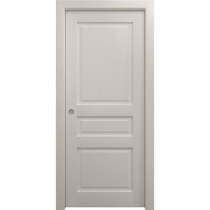 Sliding Pocket Door 18 x 84 inches | Ego 5012 Painted White Oak | Kit Rail Hardware | Solid Wood Interior Bedroom Modern Doors