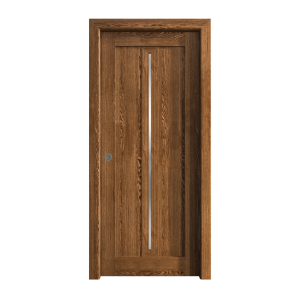 Sliding Pocket Door 18 x 84 inches | Ego 5014 Cognac Oak | Kit Rail Hardware | Solid Wood Interior Bedroom Modern Doors