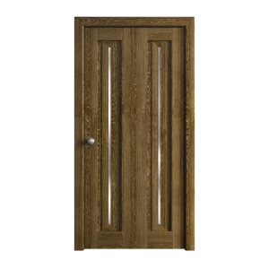 Sliding Closet Bi-fold Doors 36 x 80 inches | Ego 5014 Marble Oak | Sturdy Tracks Moldings Trims Hardware Set | Wood Solid Bedroom Wardrobe Doors
