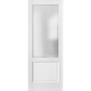 Slab Barn Door Panel | Lucia 22 White Silk | Sturdy Finished Wooden Kitchen Pantry Shaker Doors | Pocket Closet Sliding