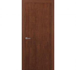 Modern Solid Interior Door with Handle | Planum 0010 Walnut Modena 28" x 80"| Single Regural Panel Frame Trims | Bathroom Bedroom Sturdy Doors