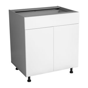 33" Base Cabinet Double Door Single Drawer with White Gloss door
