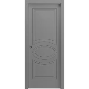Sliding Pocket Door 18 x 84 inches / Mela 7001 Painted Grey / Kit Rail Hardware / MDF Interior Bedroom Modern Doors