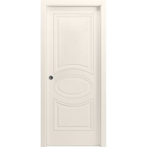 Sliding Pocket Door 18 x 84 inches / Mela 7001 Painted Creamy / Kit Rail Hardware / MDF Interior Bedroom Modern Doors